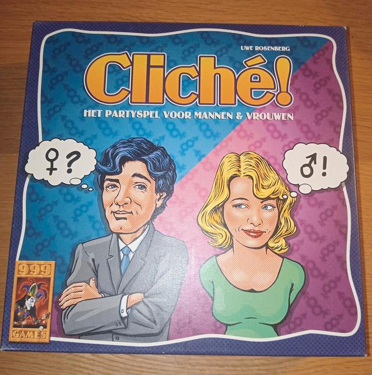 Cliché! - 999 Games, Hobby en Vrije tijd, Gezelschapsspellen | Bordspellen, Zo goed als nieuw, Drie of vier spelers, Vijf spelers of meer