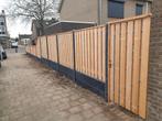 Dubbel rotsmotief schutting met div houtsoorten, Ophalen, Minder dan 3 meter, Nieuw, 2 meter of meer