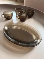 Vintage 3 Arcoroc schaaltjes & 4 Vereco kopjes, Ophalen, Gebruikt, Effen, Glas