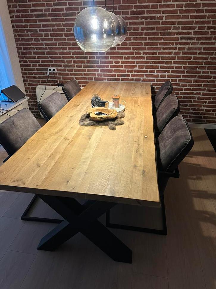 Eiken tafel 260x100 (van Tafelplein) 2 jr oud, Huis en Inrichting, Tafels | Eettafels, Zo goed als nieuw, 50 tot 100 cm, 200 cm of meer