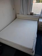 Tweepersoonsbed 160200 met verlichting en lade, Huis en Inrichting, Slaapkamer | Bedden, Ophalen, Wit, Tweepersoons, Zo goed als nieuw