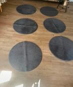 6 nieuwe ronde vloerkleedjes, Huis en Inrichting, Stoffering | Tapijten en Kleden, Ophalen, Zo goed als nieuw, Grijs, Rond