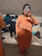 Koraal/zalm broekpak maat 44 met spiegels, Ophalen of Verzenden, Zo goed als nieuw, Maat 42/44 (L), Overige kleuren