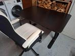 Bureau zwart Ikea inclusief bureaustoel 120x80cm, Huis en Inrichting, Bureaus, Ophalen, Gebruikt, Bureau