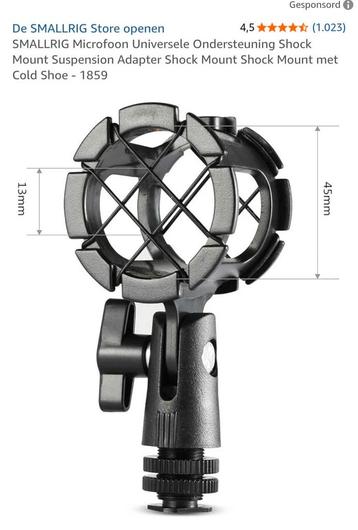 SMALLRIG Microfoon Shock Mount - Universele Ondersteuning beschikbaar voor biedingen