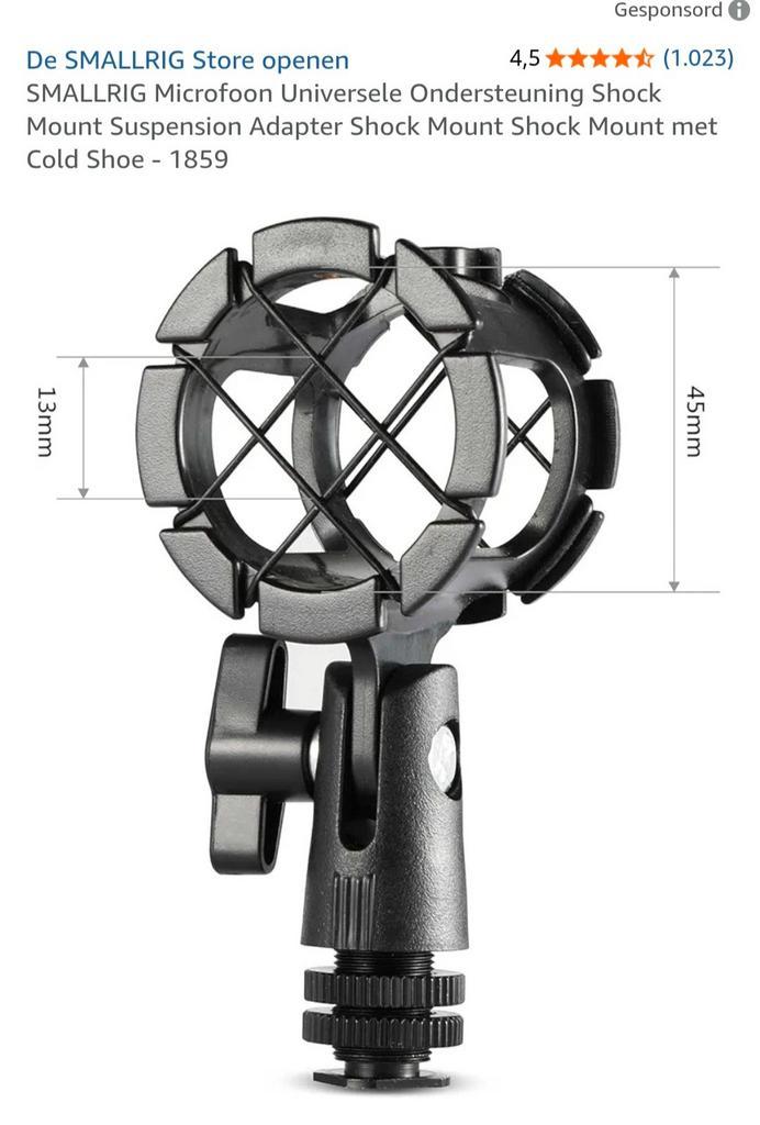 SMALLRIG Microfoon Shock Mount - Universele Ondersteuning, Audio, Tv en Foto, Fotografie | Fotostudio en Toebehoren, Nieuw, Overige typen