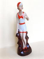 authentiek art deco beeldje, houder voor hoedenspelden,, Ophalen of Verzenden