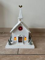 Mooi oud kerst kerkje met verlichting en muziekdoosje, Ophalen, Gebruikt