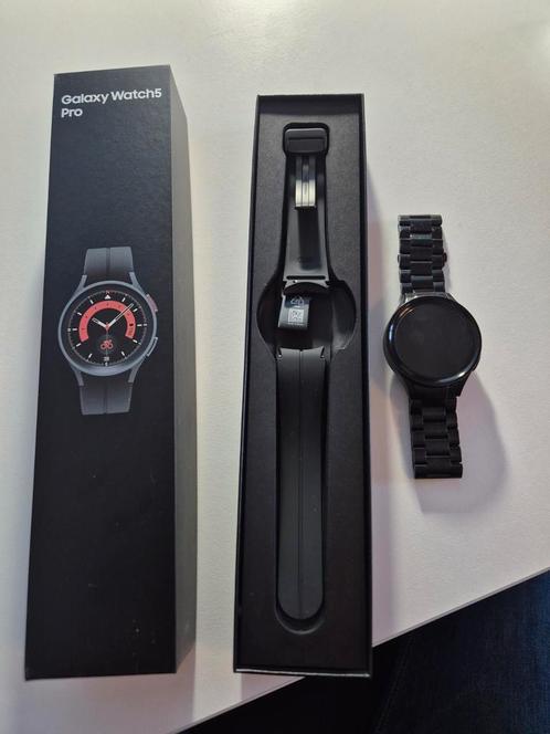 Samsung Galaxy Watch 5 Pro, Sieraden, Tassen en Uiterlijk, Smartwatches, Gebruikt, Android, Zwart, Afstand, Calorieverbanding
