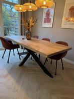 Mangohouten Eettafel (220x100x4,5) - Zo Goed Als Nieuw!, Huis en Inrichting, Tafels | Eettafels, Ophalen, 200 cm of meer, Zo goed als nieuw