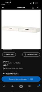 Kaptafel make up tafel ikea ekby alex zweef plank lades, Ophalen of Verzenden, Zo goed als nieuw, 50 tot 100 cm, Minder dan 100 cm
