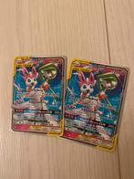 Pokémon Gardevoir & Sylveon GX TAG TEAM (2x), Ophalen of Verzenden, Zo goed als nieuw, Meerdere kaarten, Foil
