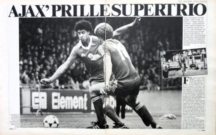 Artikel Ajax prille supertrio 1981 voetbal football Rijkaard, Verzamelen, Sportartikelen en Voetbal, Zo goed als nieuw, Boek of Tijdschrift