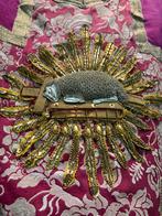 Antieke kazuifel agnus dei gouddraad lam gods geborduurd, Antiek en Kunst, Ophalen of Verzenden