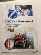 Programmaboekje AGOVV-Feyenoord 9 augustus te Apeldoorn, Verzamelen, Boek of Tijdschrift, Ophalen of Verzenden, Zo goed als nieuw