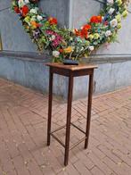 Plantentafel pilaar bijzettafel Vintage hout, Ophalen of Verzenden, Zo goed als nieuw