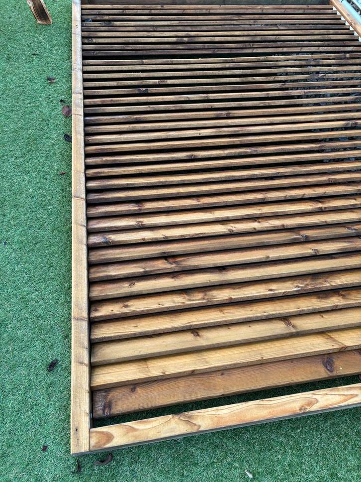 Louvre Schuttingpaneel - Beweegbare Lamellen, Tuin en Terras, Tuinhekken en Hekwerk, Nieuw, Tuinhek, Hout, Ophalen