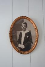 Prachtige antieke jaren 30 Franse ovale houten fotolijst, Antiek en Kunst, Ophalen of Verzenden