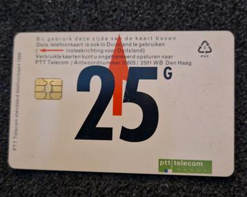Oude PTT Telecom Telefoonkaart. 25G beschikbaar voor biedingen