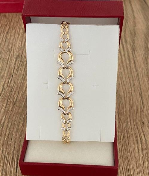 Mooie 14 karaat gouden armband(wit en geel goud), Sieraden, Tassen en Uiterlijk, Armbanden, Nieuw, Goud, Goud, Ophalen of Verzenden