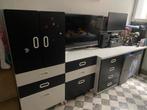 Zwart-wit opbergkast/bureau combinatie, Ophalen of Verzenden, Zo goed als nieuw