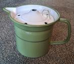 Nette vintage reseda groene emaille melkkoker met deksel, Antiek en Kunst, Antiek | Emaille, Ophalen