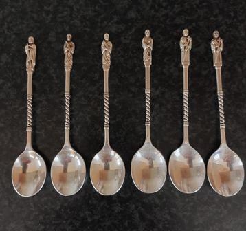 Apostel lepeltjes verzilverd, zes stuks beschikbaar voor biedingen