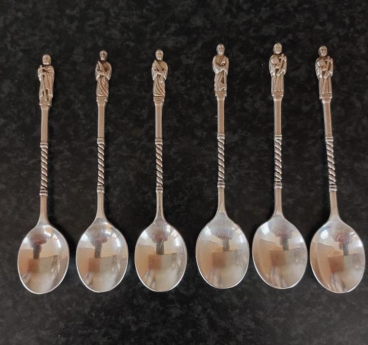 Apostel lepeltjes verzilverd, zes stuks, Antiek en Kunst, Antiek | Bestek, Ophalen of Verzenden