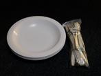4 kunststof borden met bestek , Coppia , kampeerservies, Caravans en Kamperen, Ophalen of Verzenden, Zo goed als nieuw