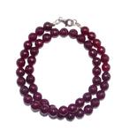 Halsketting Granaat  Kralen 8 mm, facet geslepen zilver, Ophalen of Verzenden, Mineraal