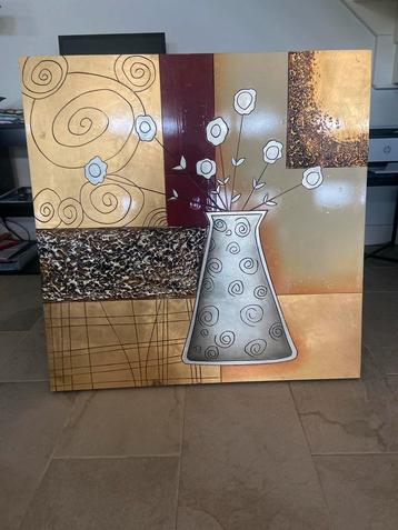 Abstract Schilderij met Goudaccenten beschikbaar voor biedingen