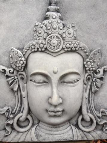2D-Boeddha 80x75cm 58kg Wandreliëf Boeddhakop Reliëf Boeddha beschikbaar voor biedingen