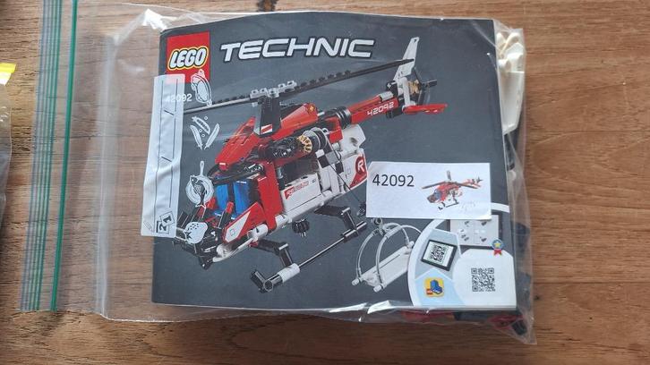 Lego Technic 42092 Reddingshelikopter, Kinderen en Baby's, Speelgoed | Duplo en Lego, Zo goed als nieuw, Lego, Complete set, Ophalen of Verzenden