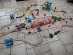 prachtige uitgebreide houten treinbaan met autobaan, Ophalen of Verzenden, Gebruikt