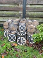 150 antieke cementtegels met stermotief, Doe-het-zelf en Verbouw, Tegels, Ophalen, Gebruikt, Keramiek, 5 tot 10 m²