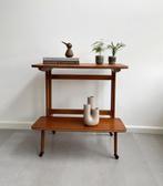 Vintage teakhouten bijzettafeltje/plantentafeltje, jaren 60, Huis en Inrichting, Tafels | Bijzettafels, Ophalen, Gebruikt, Sixties, retro, midcentury