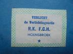 oud lucifermerk voetbalclub F.C.H. Hoensbroek, Verzamelen, Rookartikelen, Aanstekers en Luciferdoosjes, Ophalen of Verzenden, Zo goed als nieuw