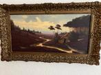 Schilderij Heidelandschap met Huisje, Antiek en Kunst, Ophalen of Verzenden