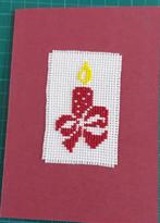 geborduurde kerstkaart met kaars (1755), Ophalen of Verzenden, Nieuw, Kerst