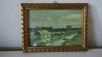 Oude landelijke prent in authentieke lijst, 19 x 14 cm, Ophalen of Verzenden