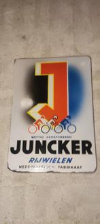Emaille bord JUNCKER rijwielen, Verzamelen, Merken en Reclamevoorwerpen, Ophalen of Verzenden, Gebruikt, Reclamebord