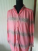 ZGAN! Vintage koraal roze Fatta flower bloemen blouse 38 40, Maat 38/40 (M), Verzenden, Zo goed als nieuw, Fatta