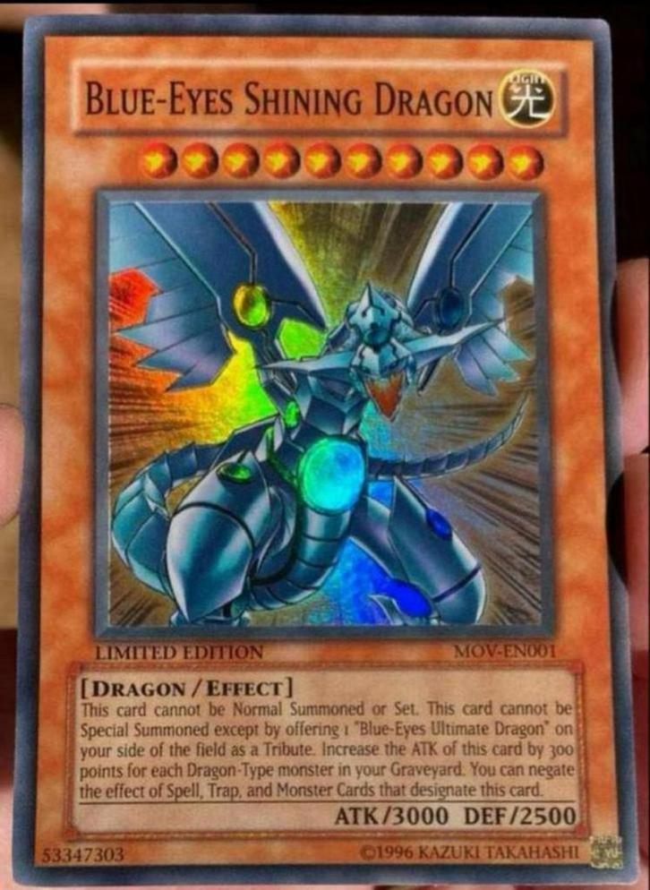 Yu-Gi-Oh! Blue Eyes Shining Dragon US Movie Promo M/NM !, Hobby en Vrije tijd, Verzamelkaartspellen | Yu-gi-Oh!, Nieuw, Losse kaart