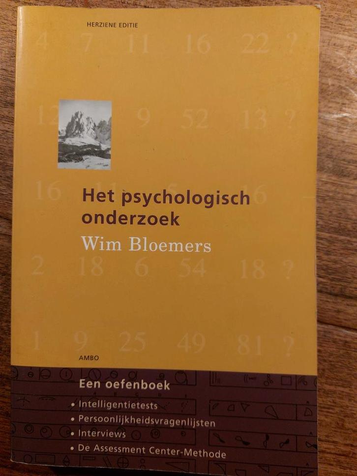 Het psychologisch onderzoek Wim Bloemers, Boeken, Studieboeken en Cursussen, Gelezen, HBO, Alpha, Ophalen of Verzenden