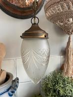 Antieke hanglamp, plafondlamp, Huis en Inrichting, Lampen | Plafondlampen, Ophalen of Verzenden, Glas