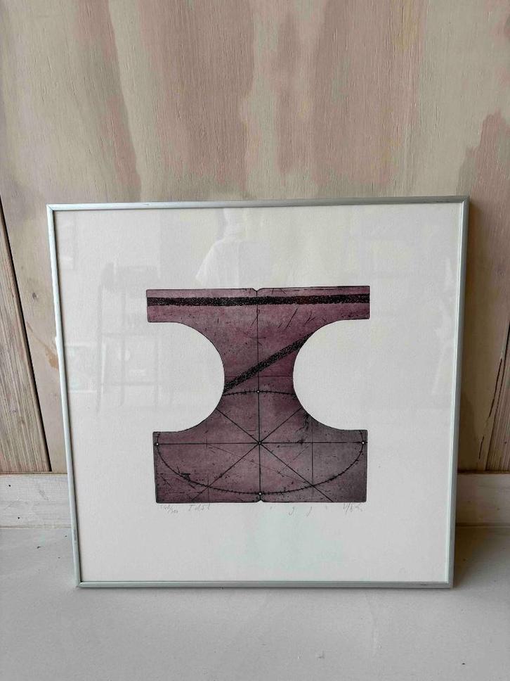 Moderne Grafiek van Yoka Voorbach - 1992, Huis en Inrichting, Woonaccessoires | Schilderijen, Tekeningen en Foto's, Zo goed als nieuw