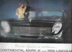 Brochure Ford Continental Mark III and 1958 Lincoln (USA)., Boeken, Auto's | Folders en Tijdschriften, Gelezen, Ophalen of Verzenden