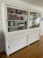 Grote Witte Vitrinekast - 2.80 meter breed, Huis en Inrichting, Ophalen, Gebruikt, 200 cm of meer, Wit