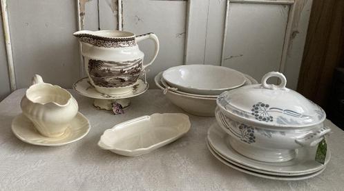 Societe Ceramique / dekschalen - juskom / sauciere - terrine, Antiek en Kunst, Curiosa en Brocante, Ophalen of Verzenden