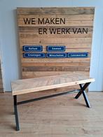 Houten bank met metalen poot, Ophalen, Nieuw, Hout